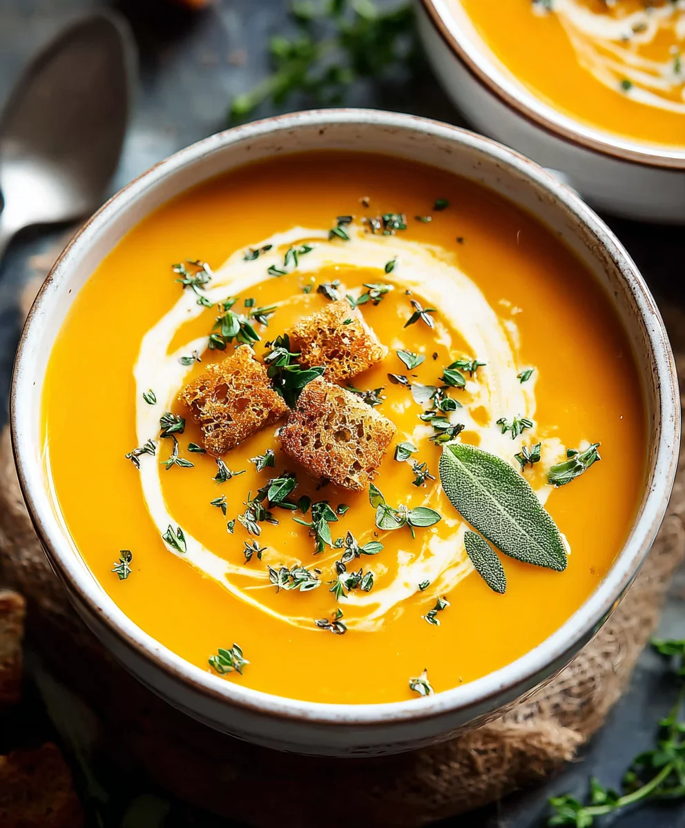 Creamy Butternut Squash Sweet Potato Soup Recipe