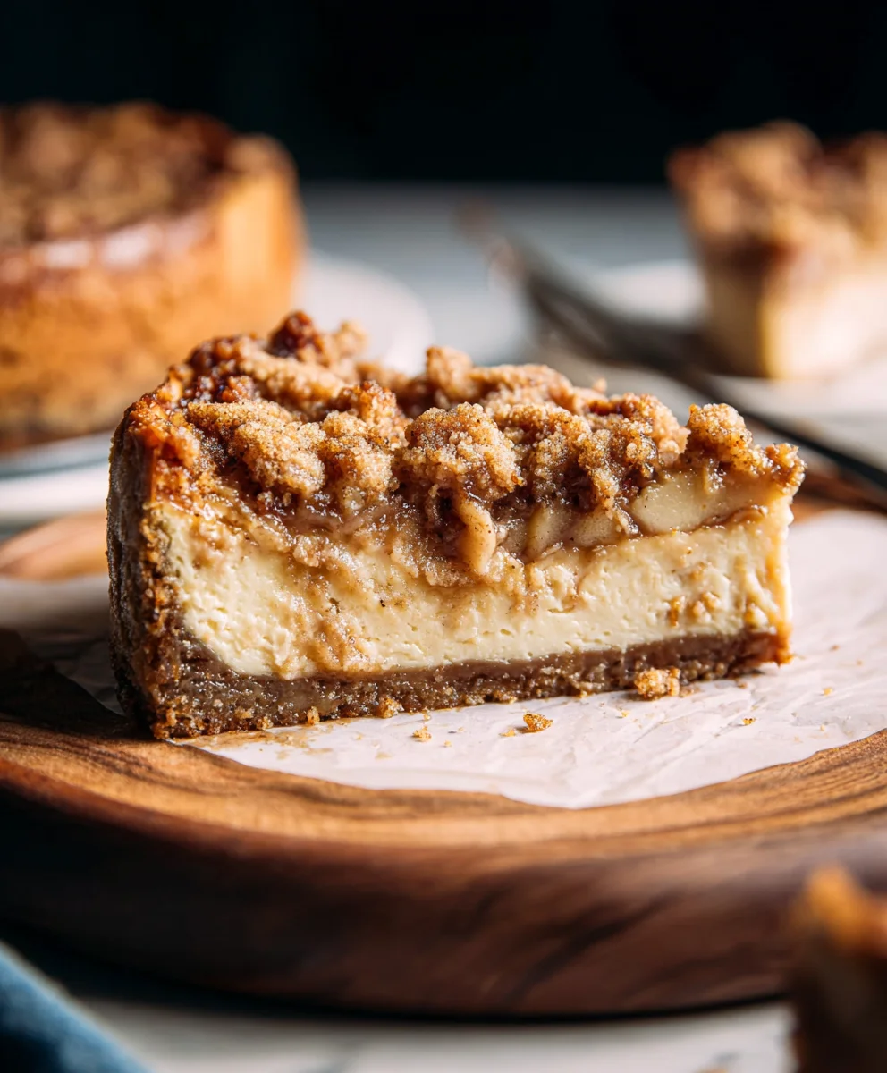 Vegan Apple Crumble Cheesecake - Decadent Dessert!