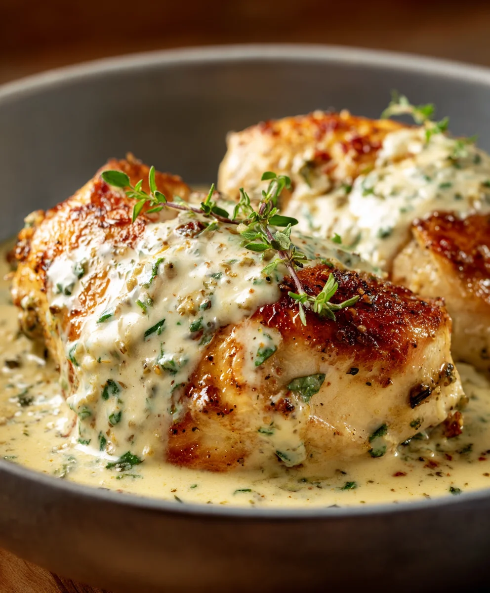 Delicious Mozzarella Chicken in Basil Cream Sauce