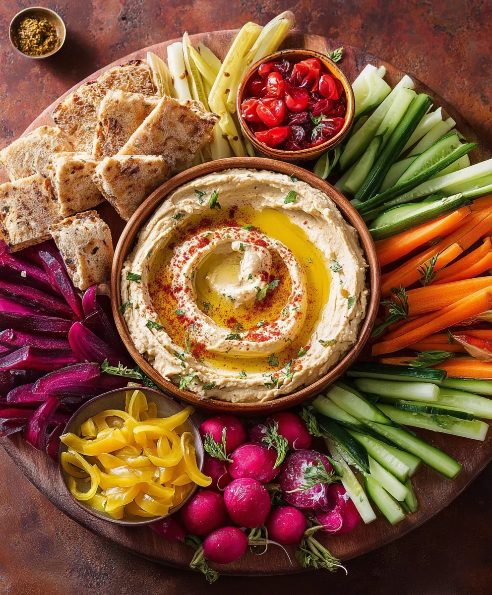 Creamy Homemade Hummus Platter: Perfect Dip & Appetizer
