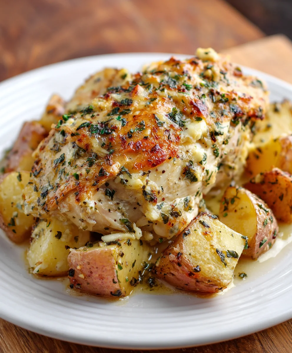 Ultimate Garlic Parmesan Crockpot Chicken & Potatoes