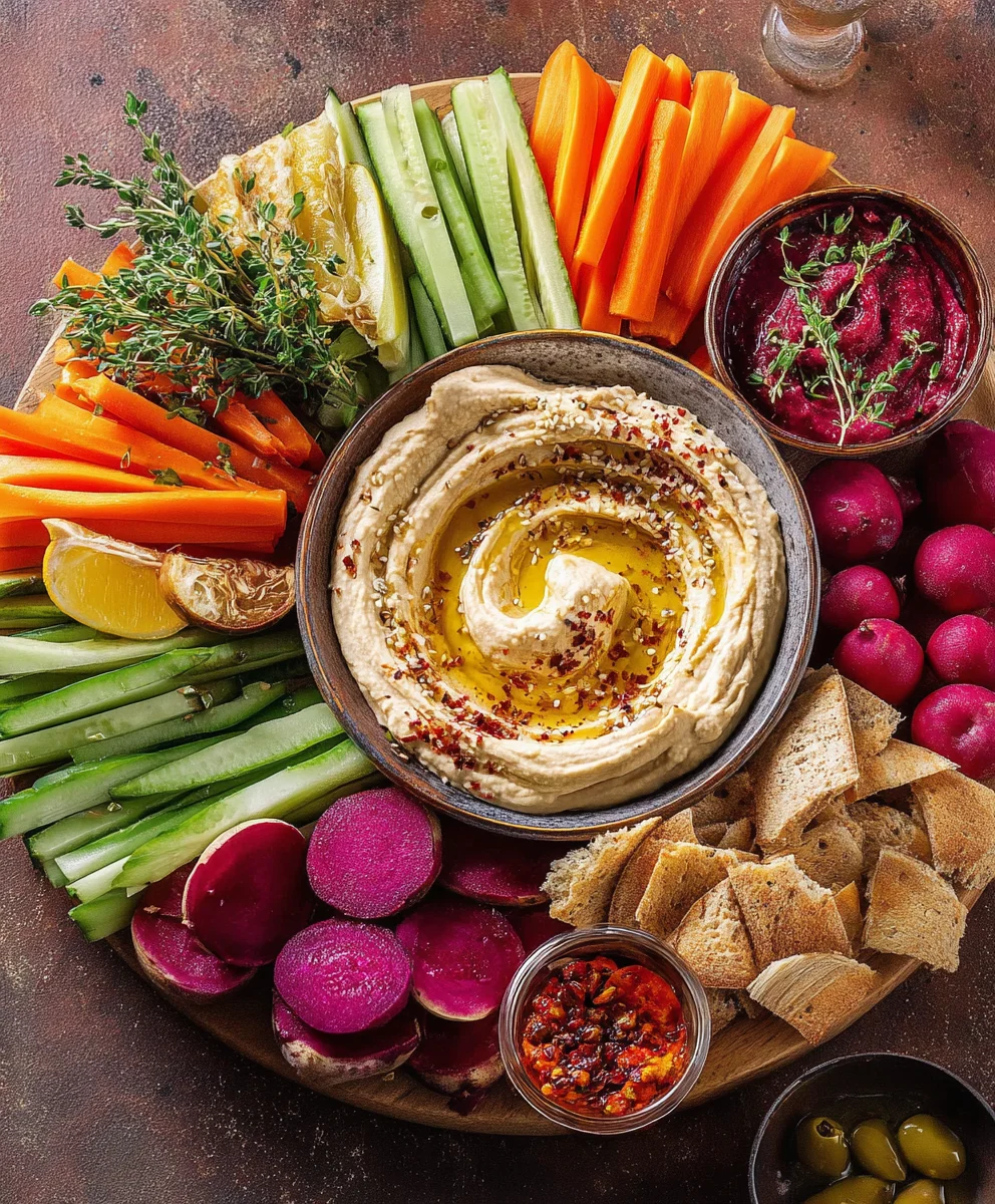 Creamy Homemade Hummus Platter: Perfect Dip & Appetizer