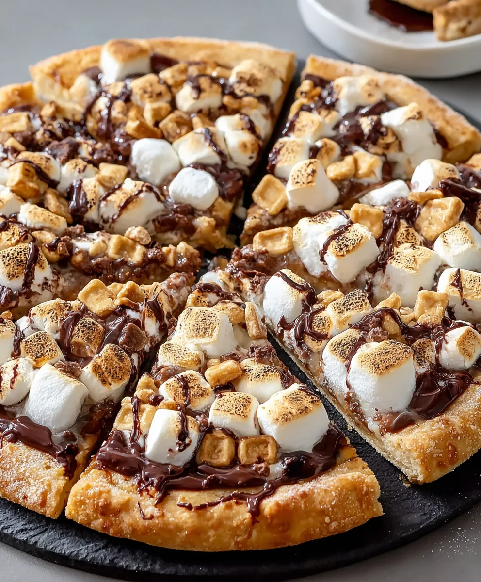 Decadent Smores Pizza: Melted Chocolate & Toasted Marshmallow