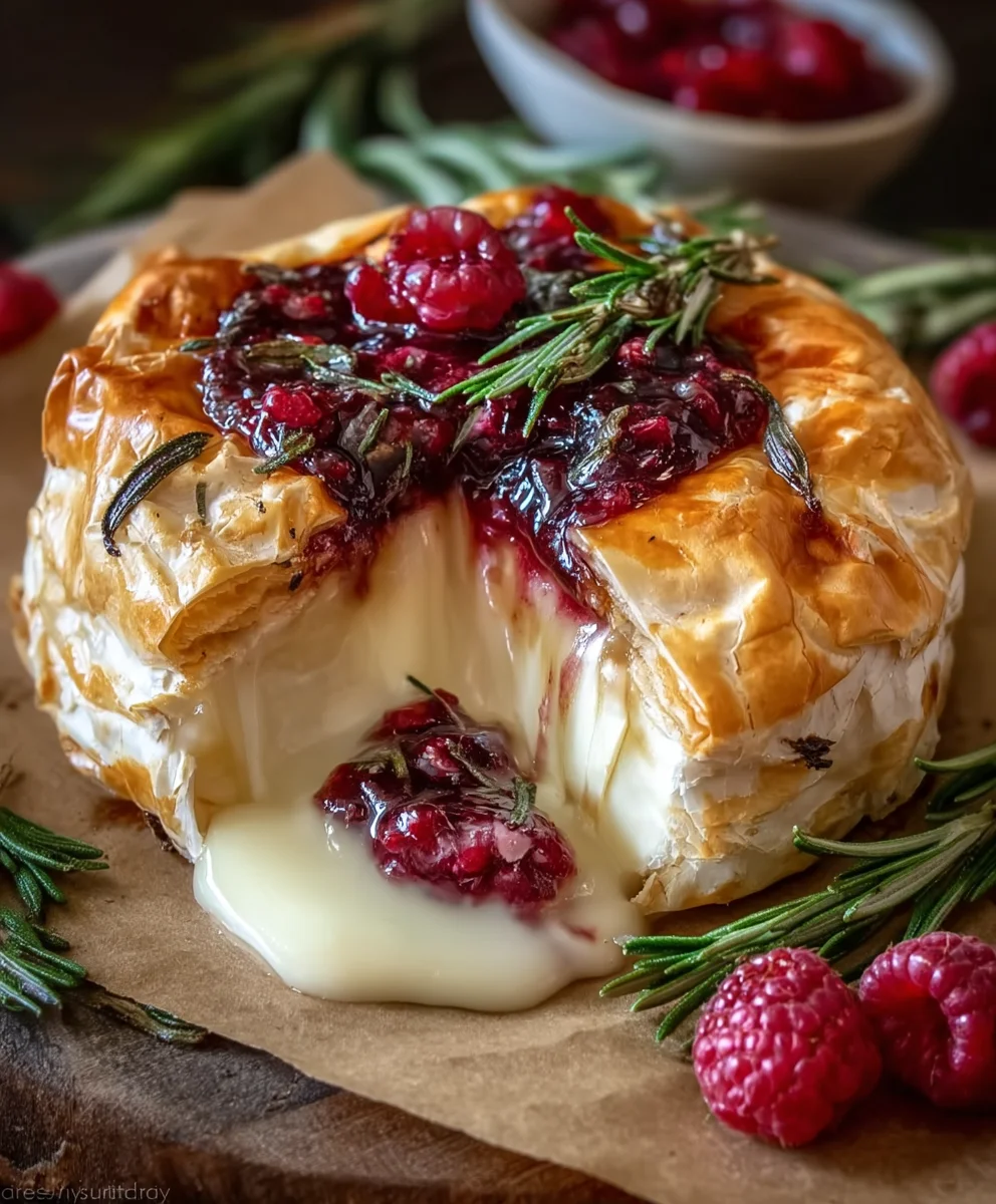 Irresistible Baked Brie with Raspberry & Rosemary Recipe
