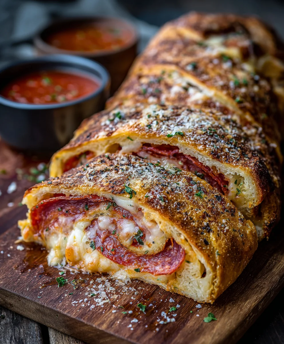 Tremendous Cheesy Beef Pepperoni Stromboli - Make It Tonight!