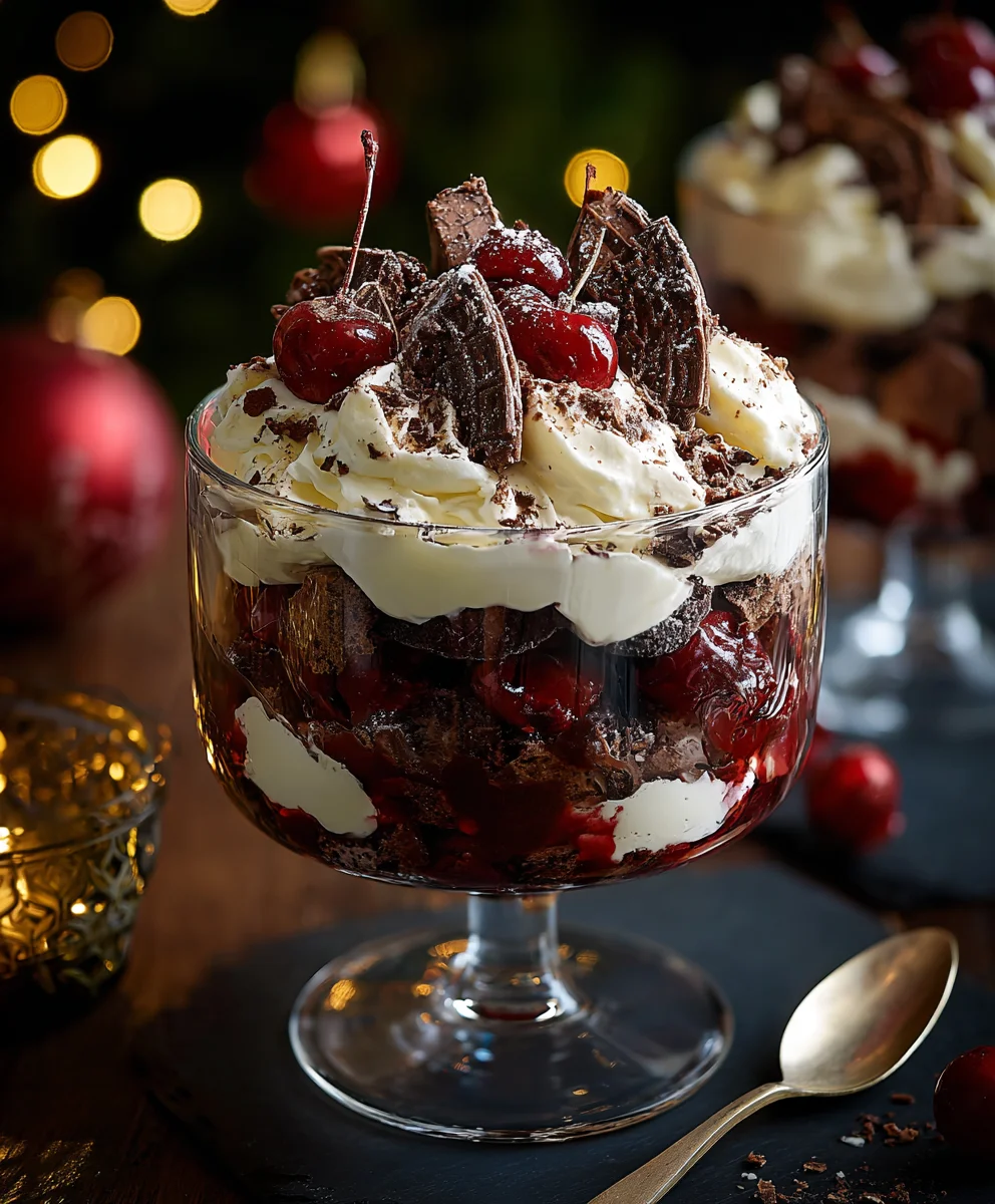 Christmas Black Forest Trifle Delight - Easy Festive Dessert