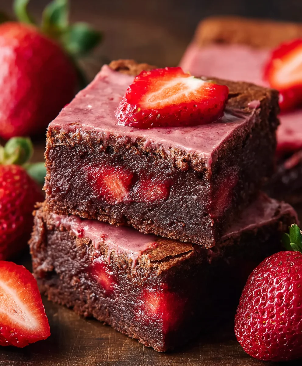 Strawberry Brownies-Delicious Fudgy Homemade Treats