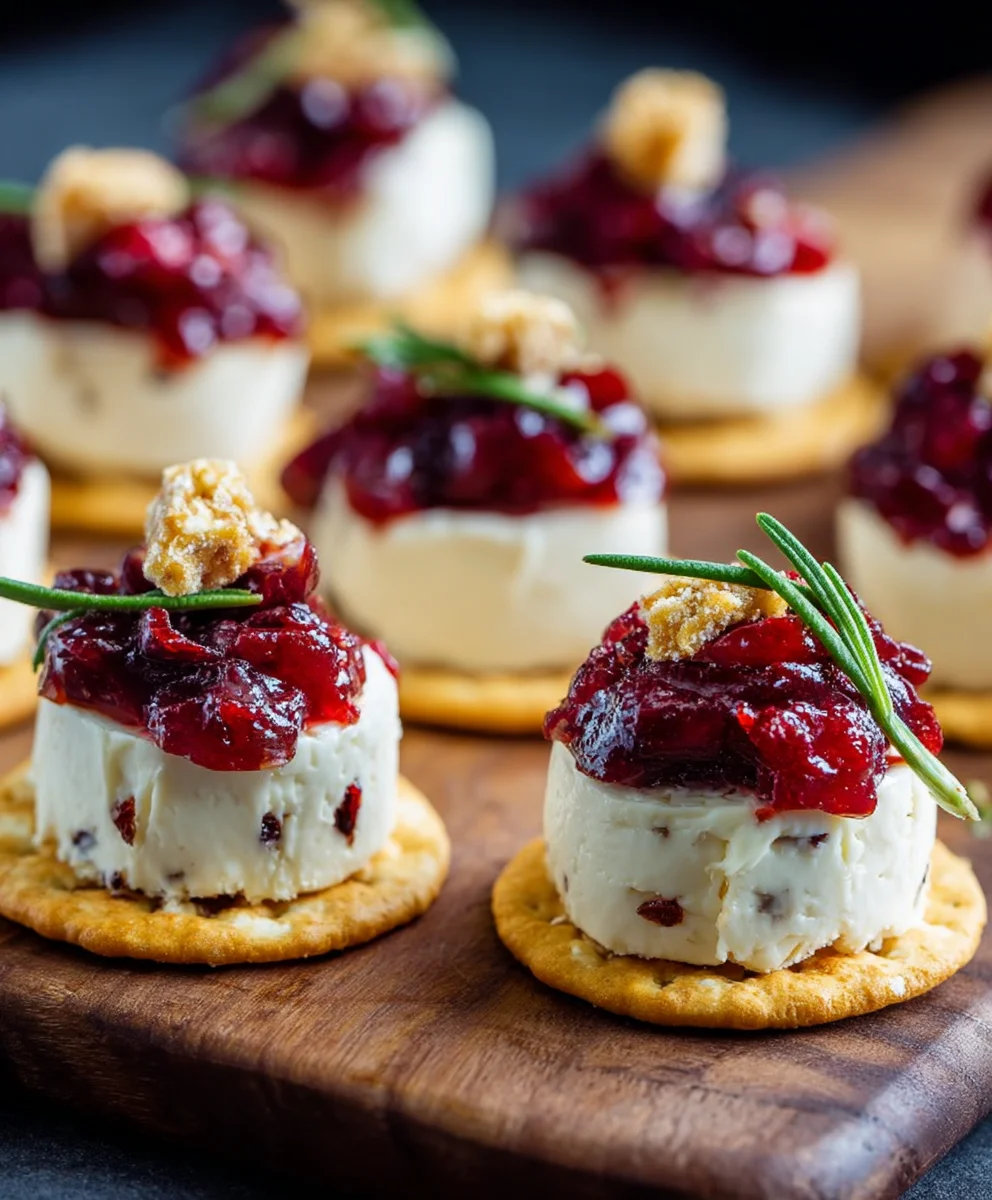 No Bake Cranberry Brie Bites - Easy Appetizer