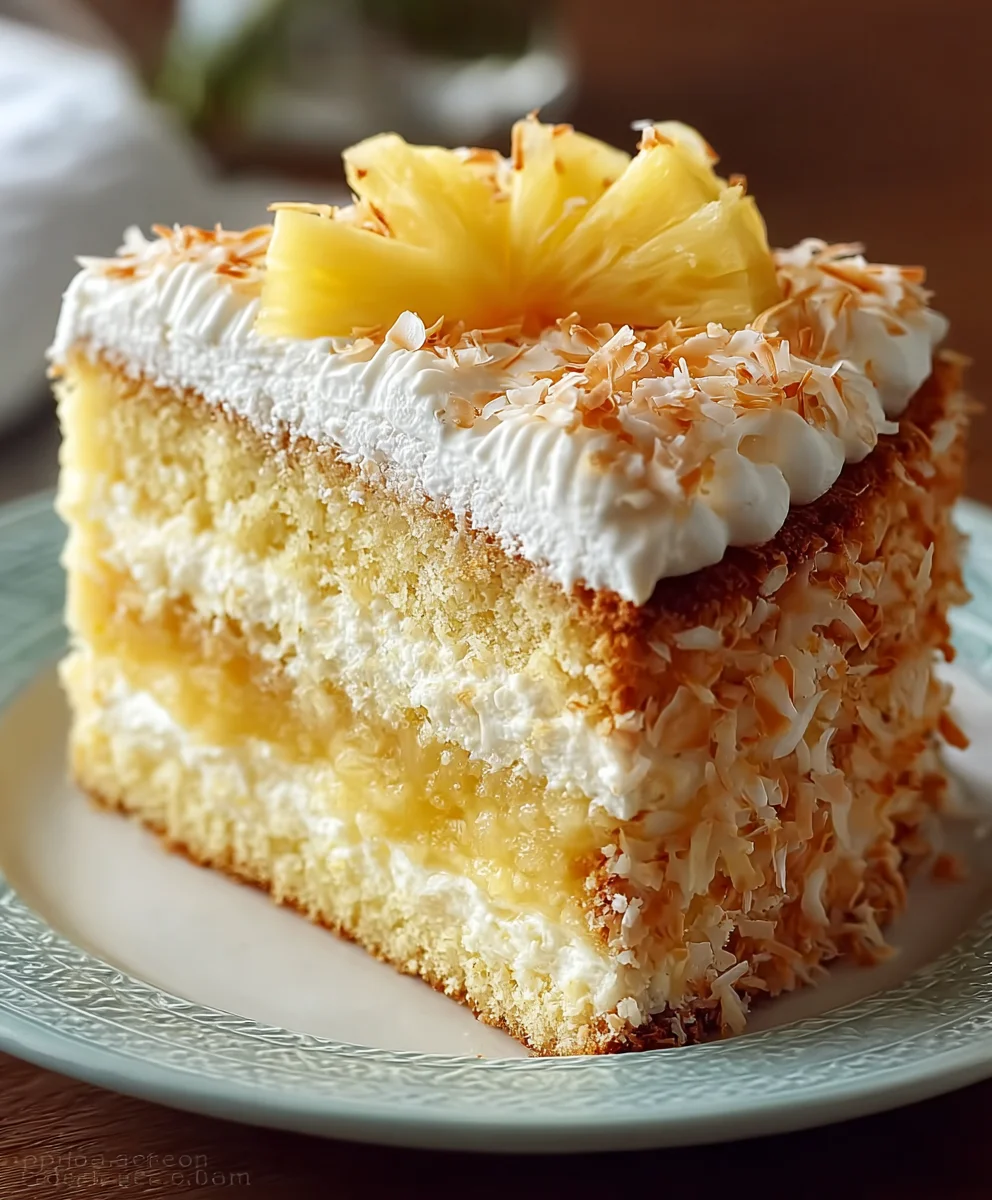 Pineapple Coconut Dream Cake-Tropical Bliss Recipe
