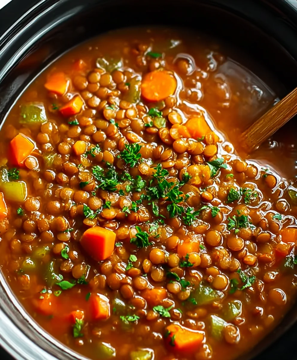Easy Crockpot Lentil Soup Recipe-Hearty & Delicious