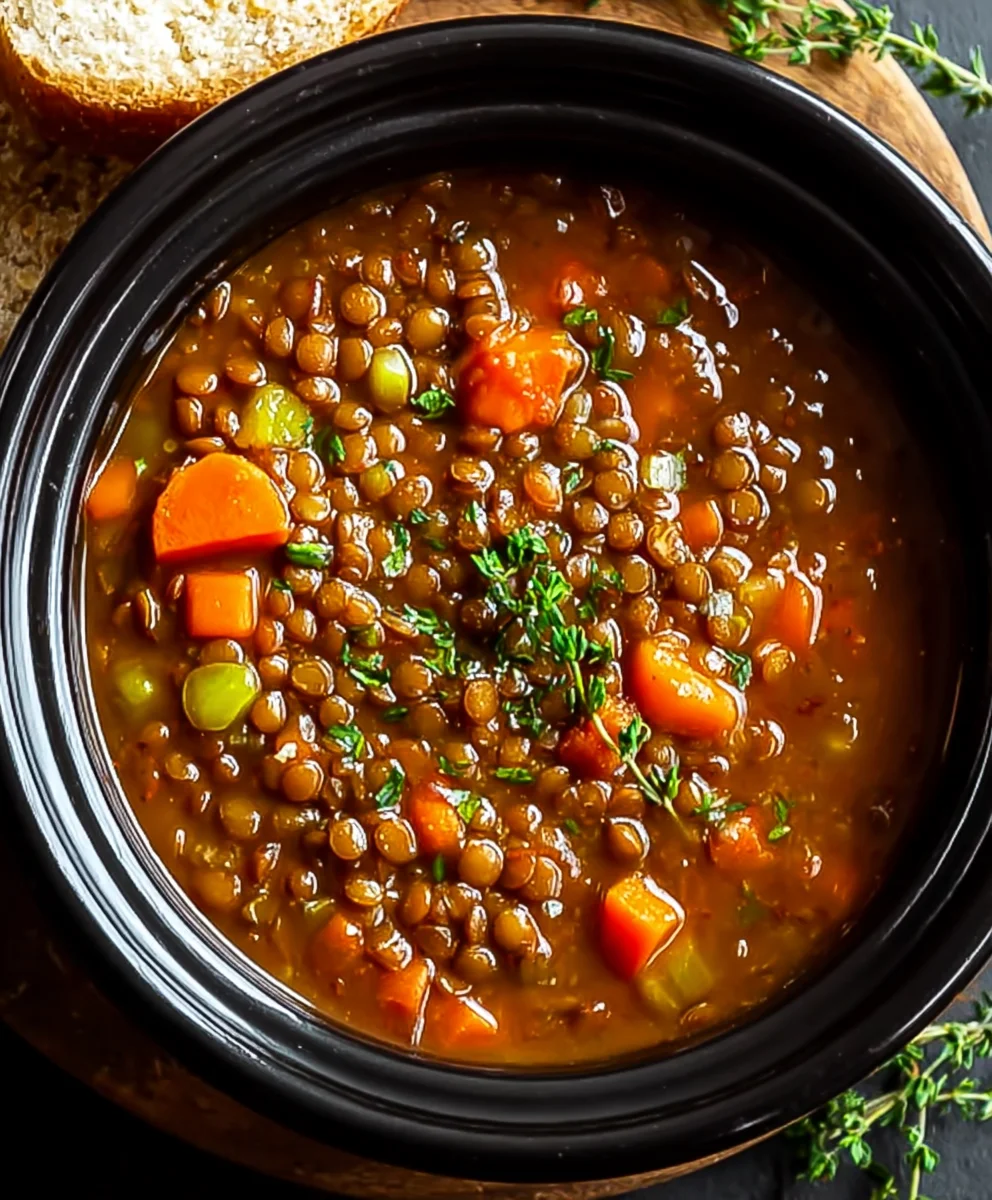 Easy Crockpot Lentil Soup Recipe-Hearty & Delicious