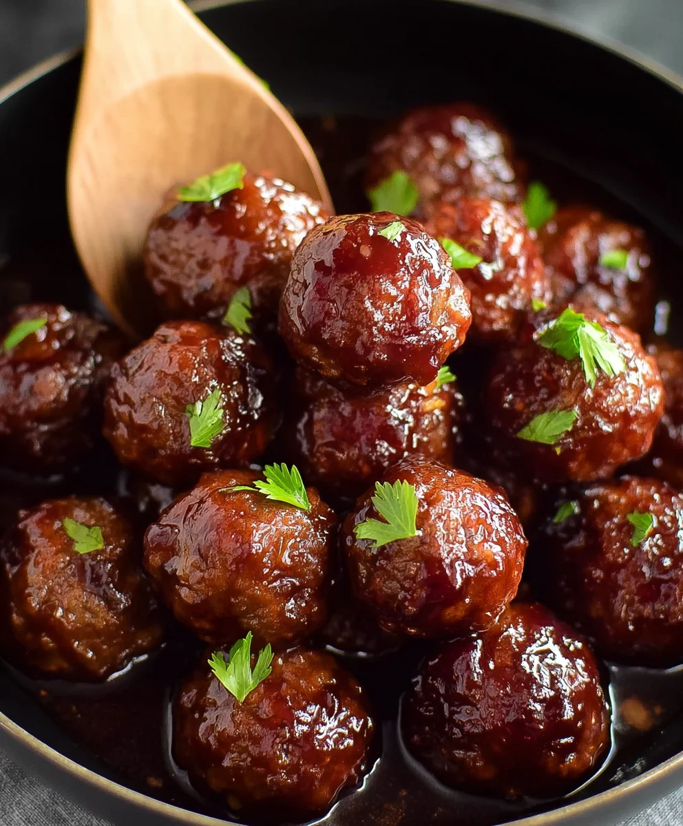 Sweet Spicy Grape Beef Meatballs - Easy Recipe