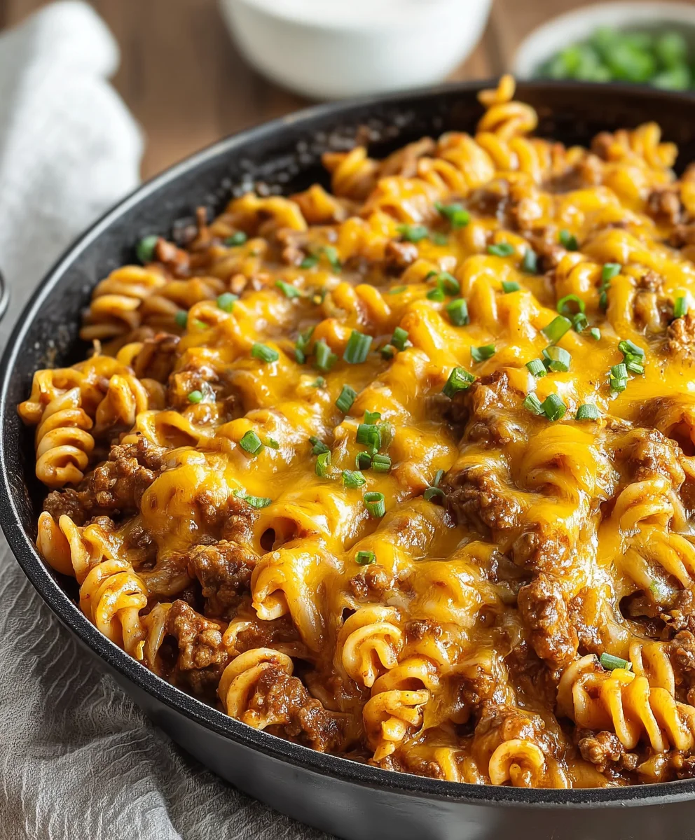 Easy Beef Enchilada Pasta Casserole-Flavorful Meal