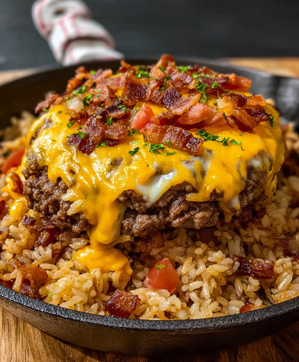 Beef Bacon Cheeseburger Rice Bowl - Easy Comfort Food