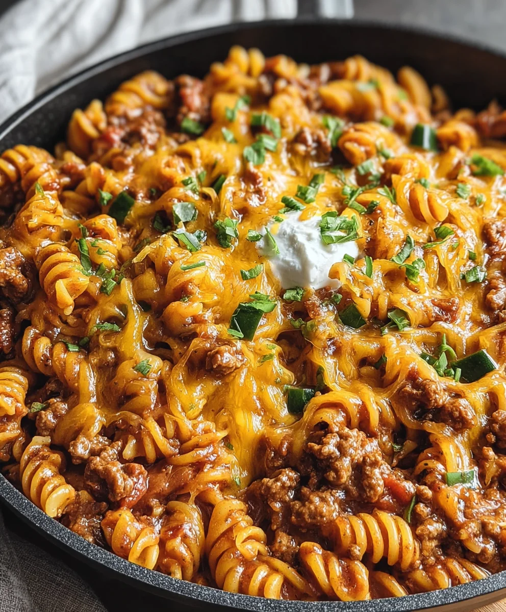 Easy Beef Enchilada Pasta Casserole-Flavorful Meal