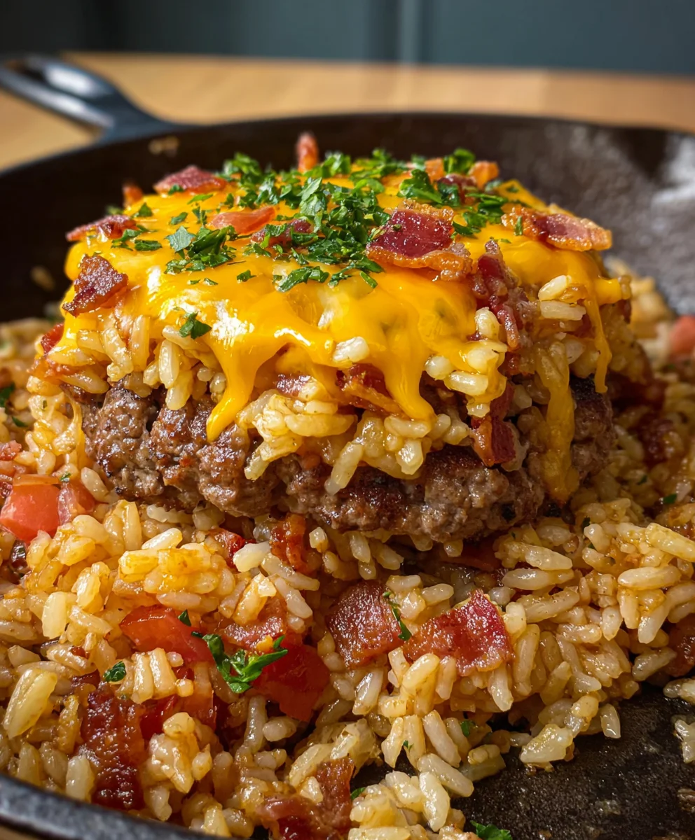 Beef Bacon Cheeseburger Rice Bowl - Easy Comfort Food