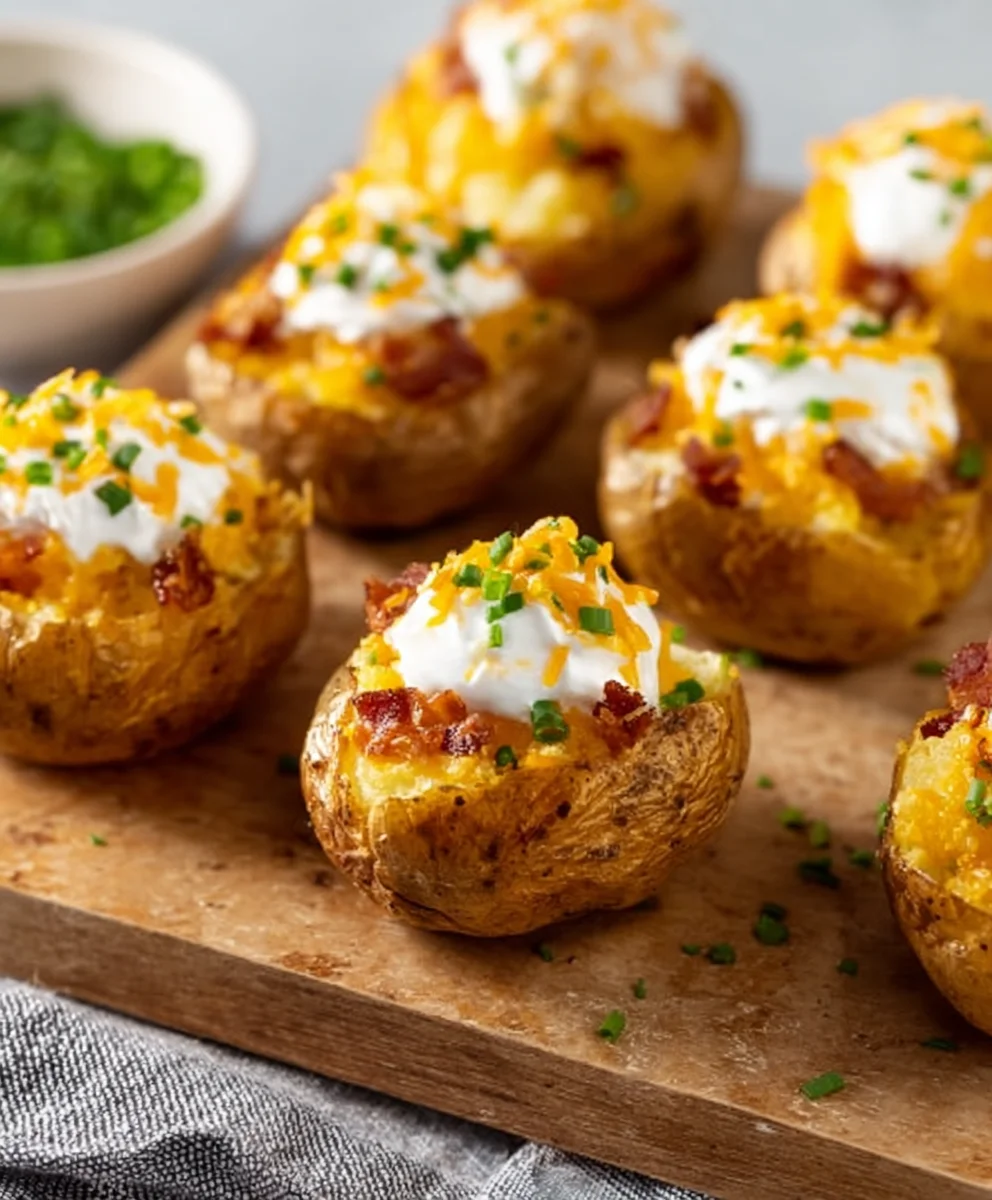 Mini Loaded Baked Potatoes - Delicious Bite Sized Appetizers