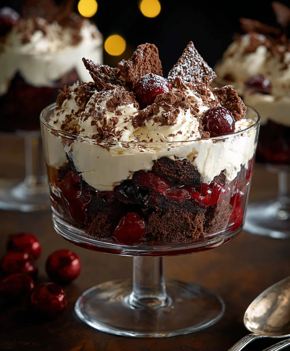 Christmas Black Forest Trifle Delight - Easy Festive Dessert
