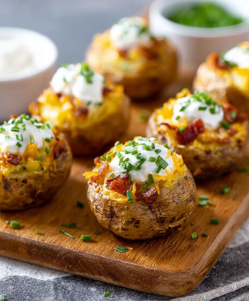 Mini Loaded Baked Potatoes - Delicious Bite Sized Appetizers