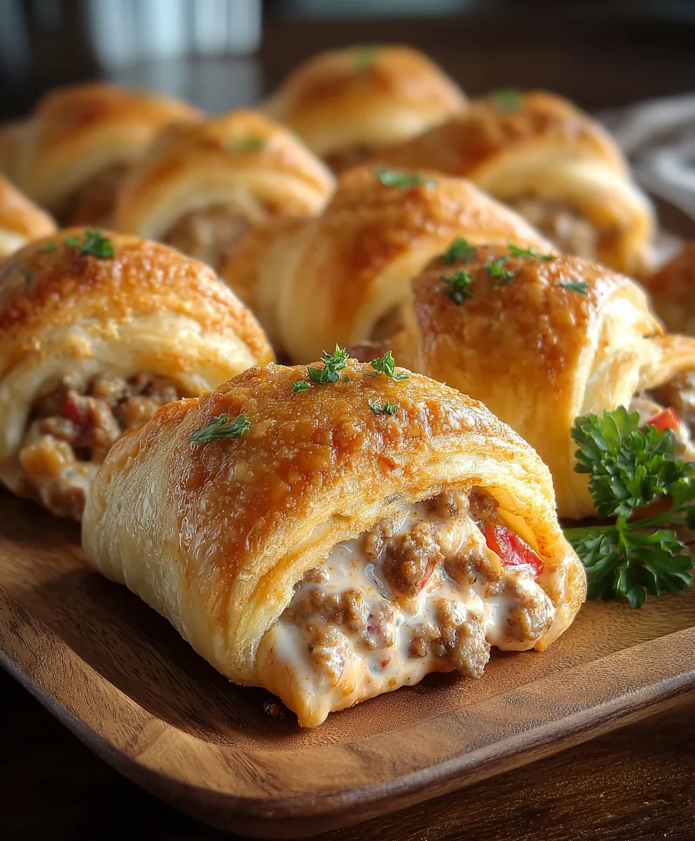 Beef Rotel Cream Cheese Crescent Rolls-Easy Appetizer