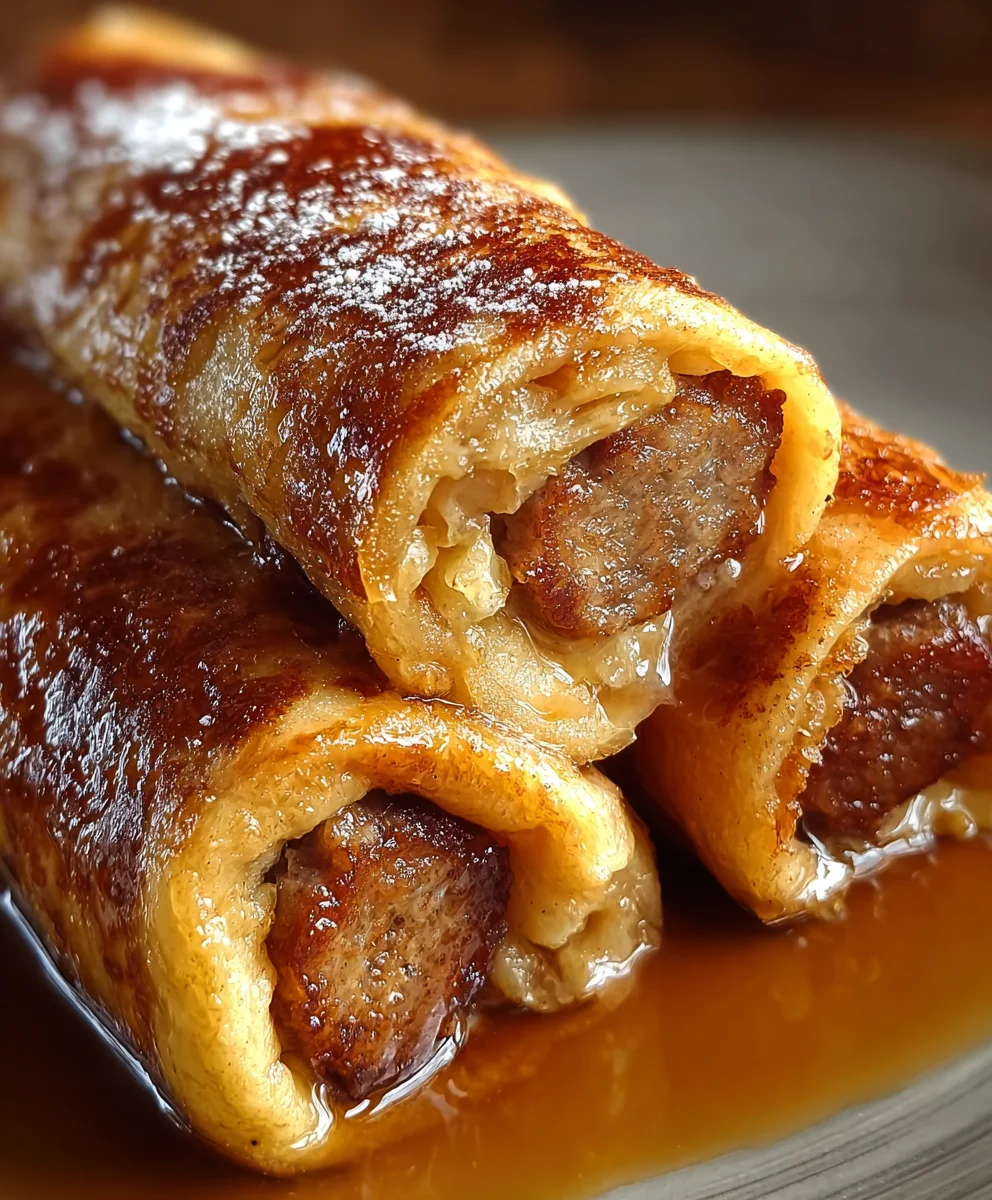Beef Sausage French Toast Roll-Ups-Easy Breakfast