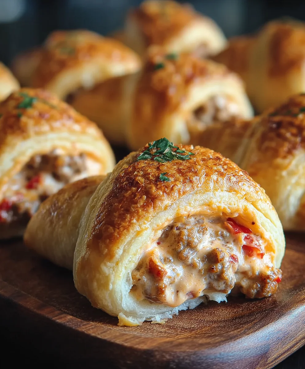 Beef Rotel Cream Cheese Crescent Rolls-Easy Appetizer