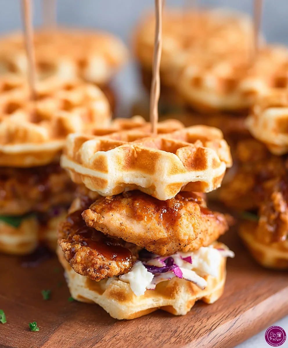 Game Day Chicken Waffle Sliders-Easy Appetizer Recipe