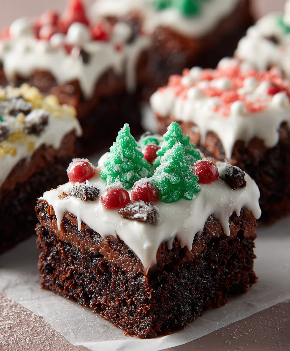 Festive Frosted Christmas Brownies Recipe
