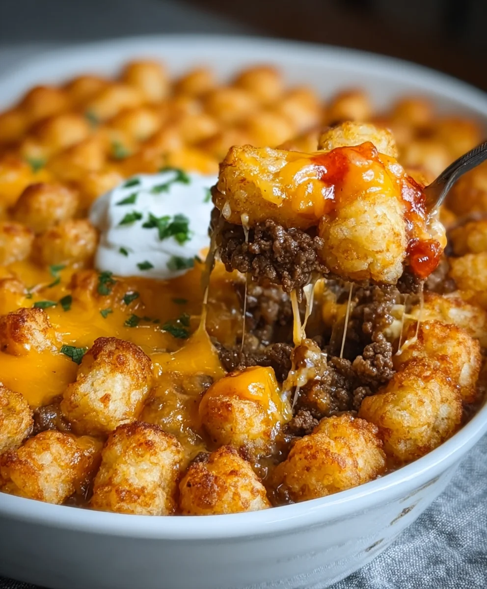 Easy Tater Tot Casserole with Ground Beef Recipe
