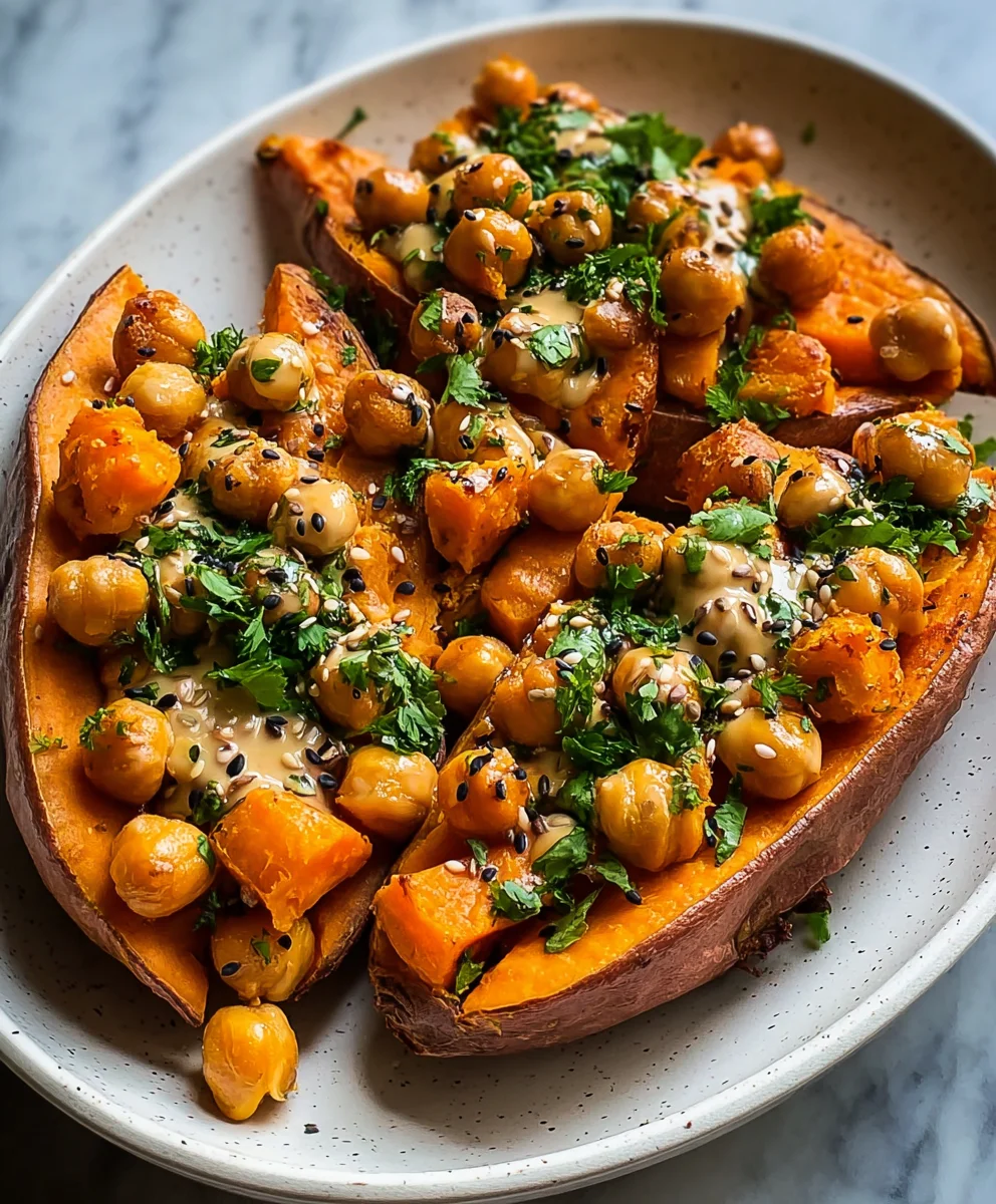 Sweet Potato Tahini Chickpea Bowl - Easy Healthy Meal