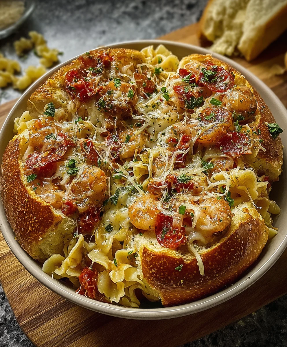 Garlic Butter Pizza Pasta Bowls- Easy Dinner Idea