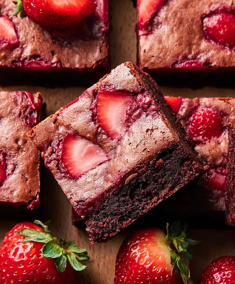 Strawberry Brownies-Delicious Fudgy Homemade Treats