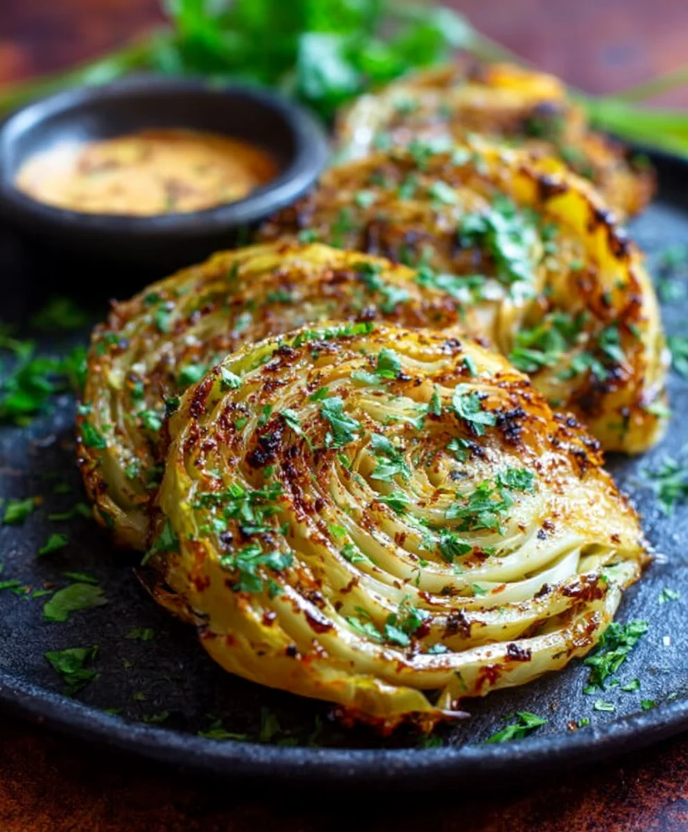 Oven Roasted Garlic Cabbage Steaks - Easy & Delicious