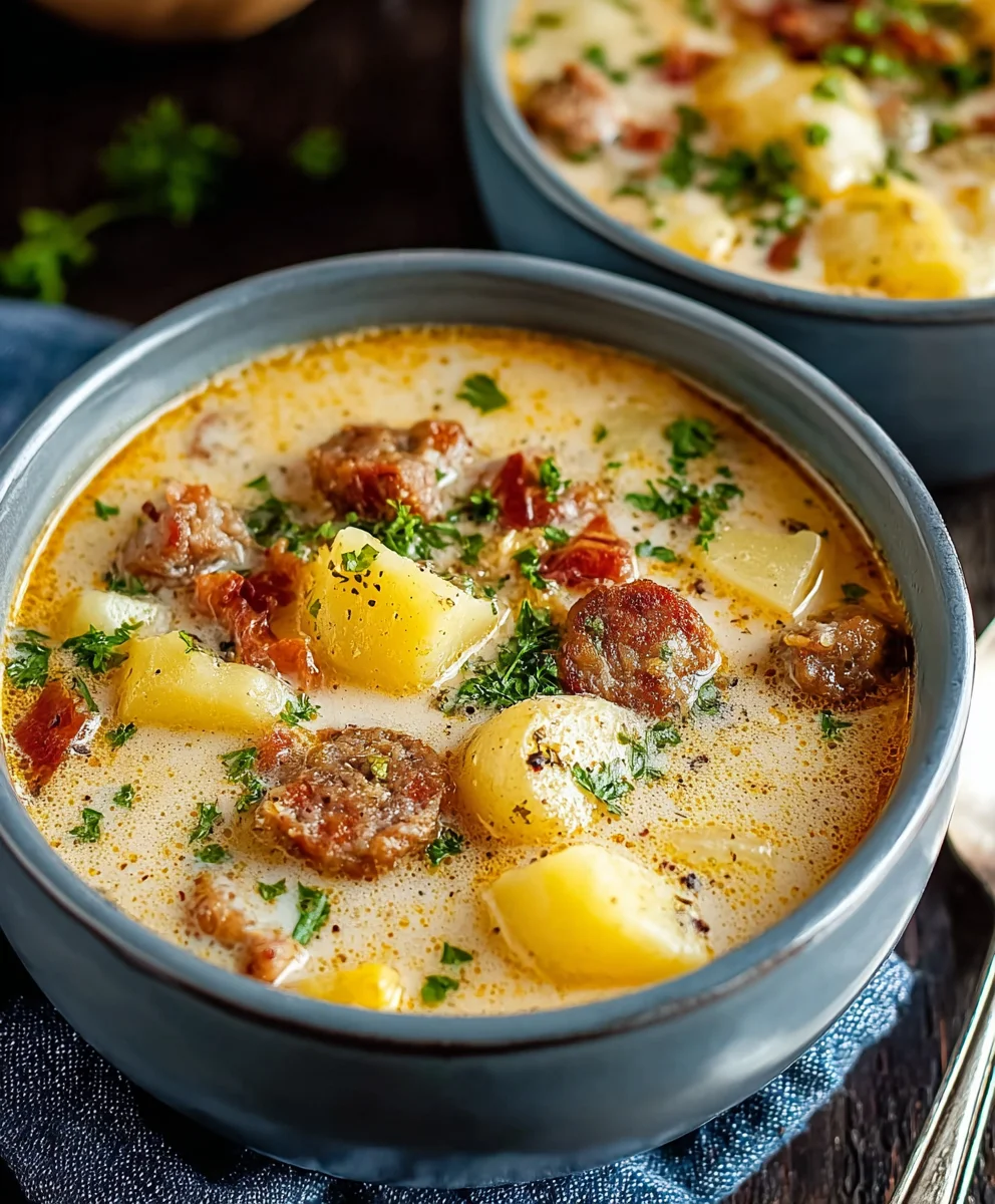 Hearty Beef Sausage Potato Chowder-Comfort Food