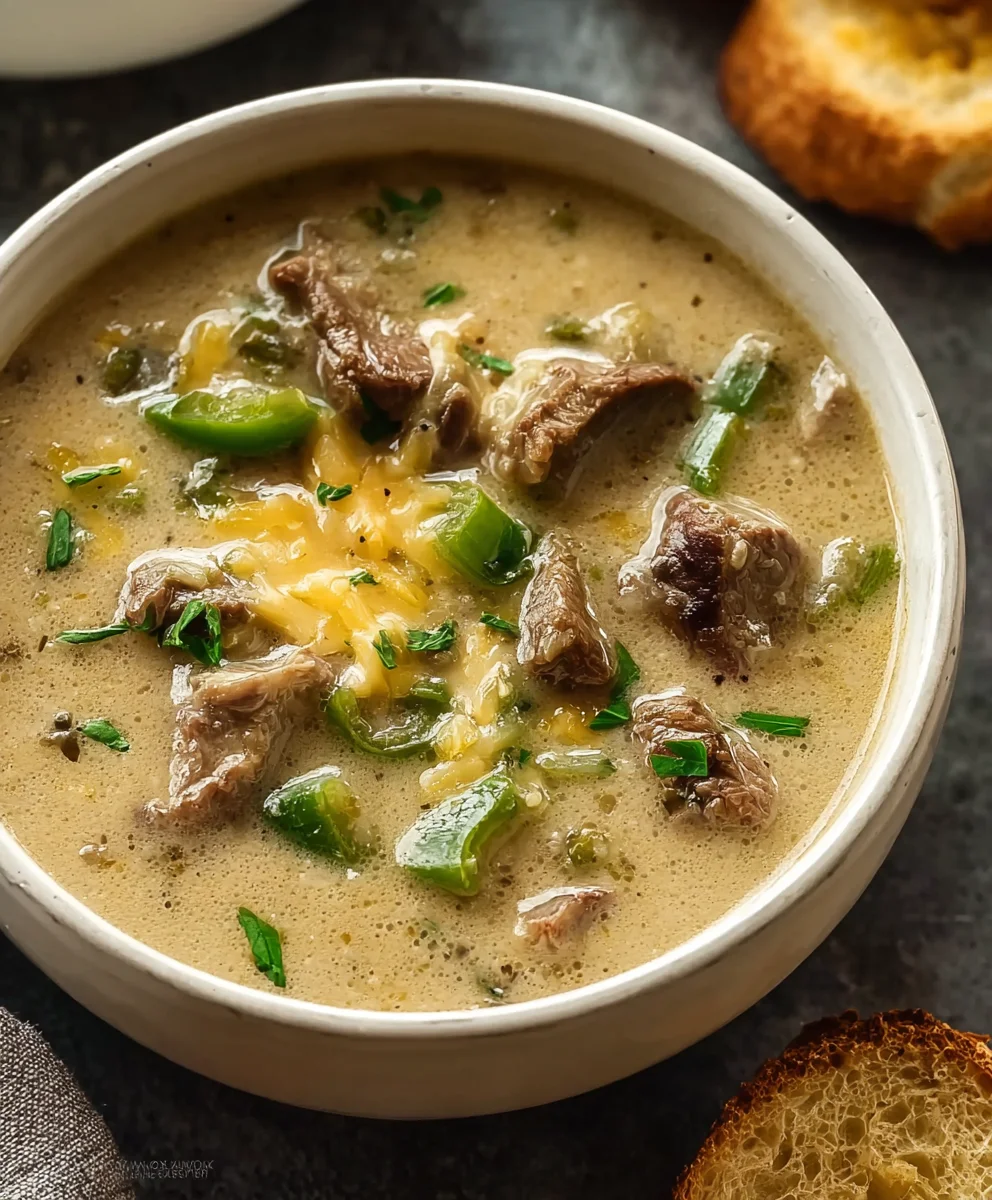 Cheesy Philly Cheesesteak Soup - Flavorful Comfort Food