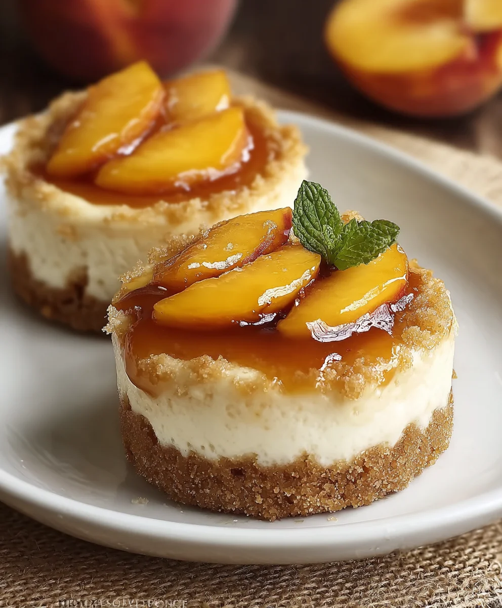 Peach Cobbler Cheesecakes- Delicious Dessert Recipe