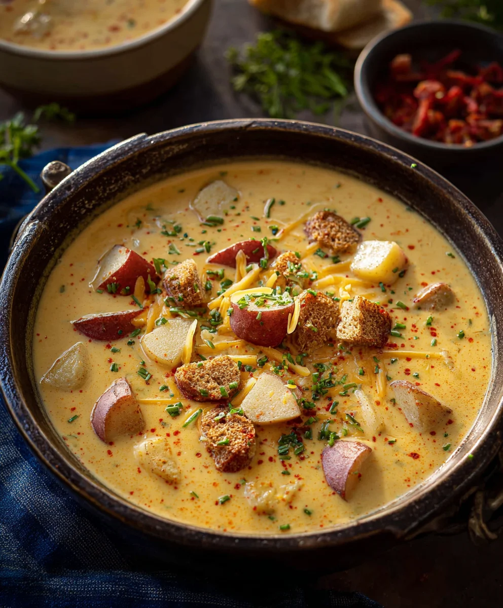 Spicy Cajun Potato Soup- Creamy & Hearty Comfort Food