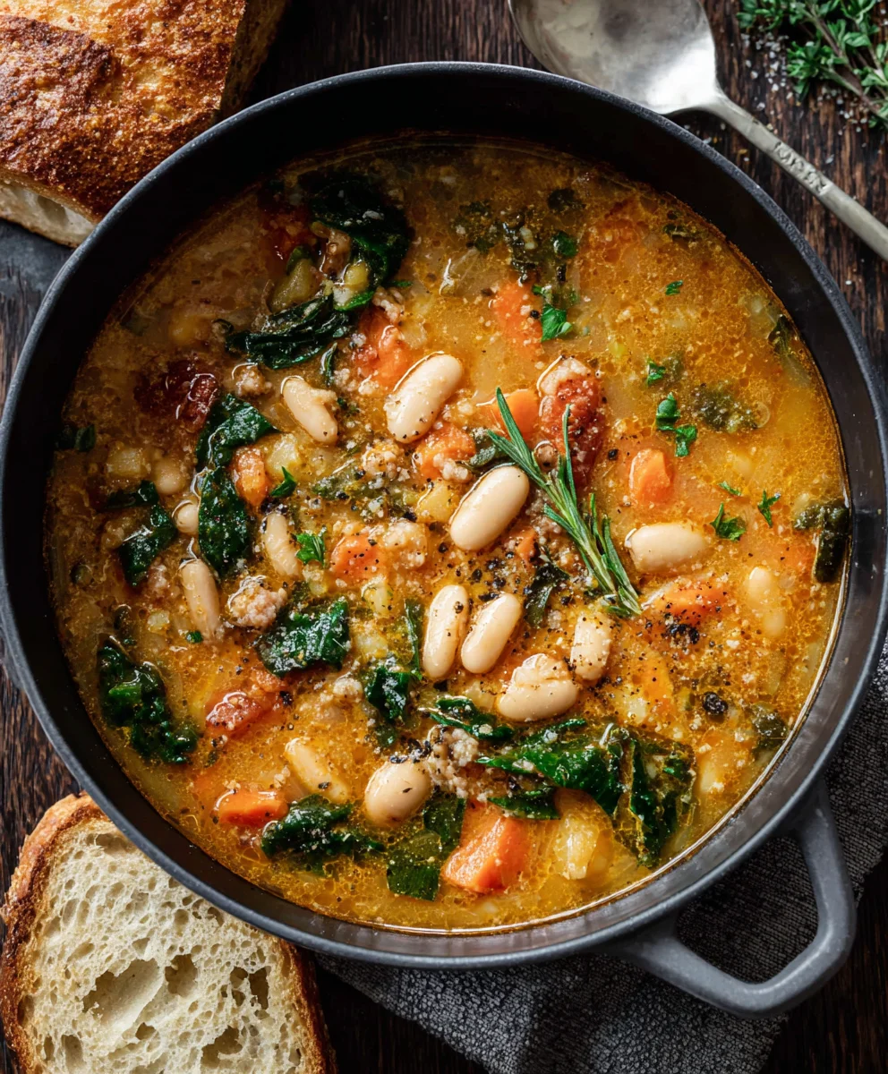 Easy Tuscan White Bean Soup - Hearty & Delicious