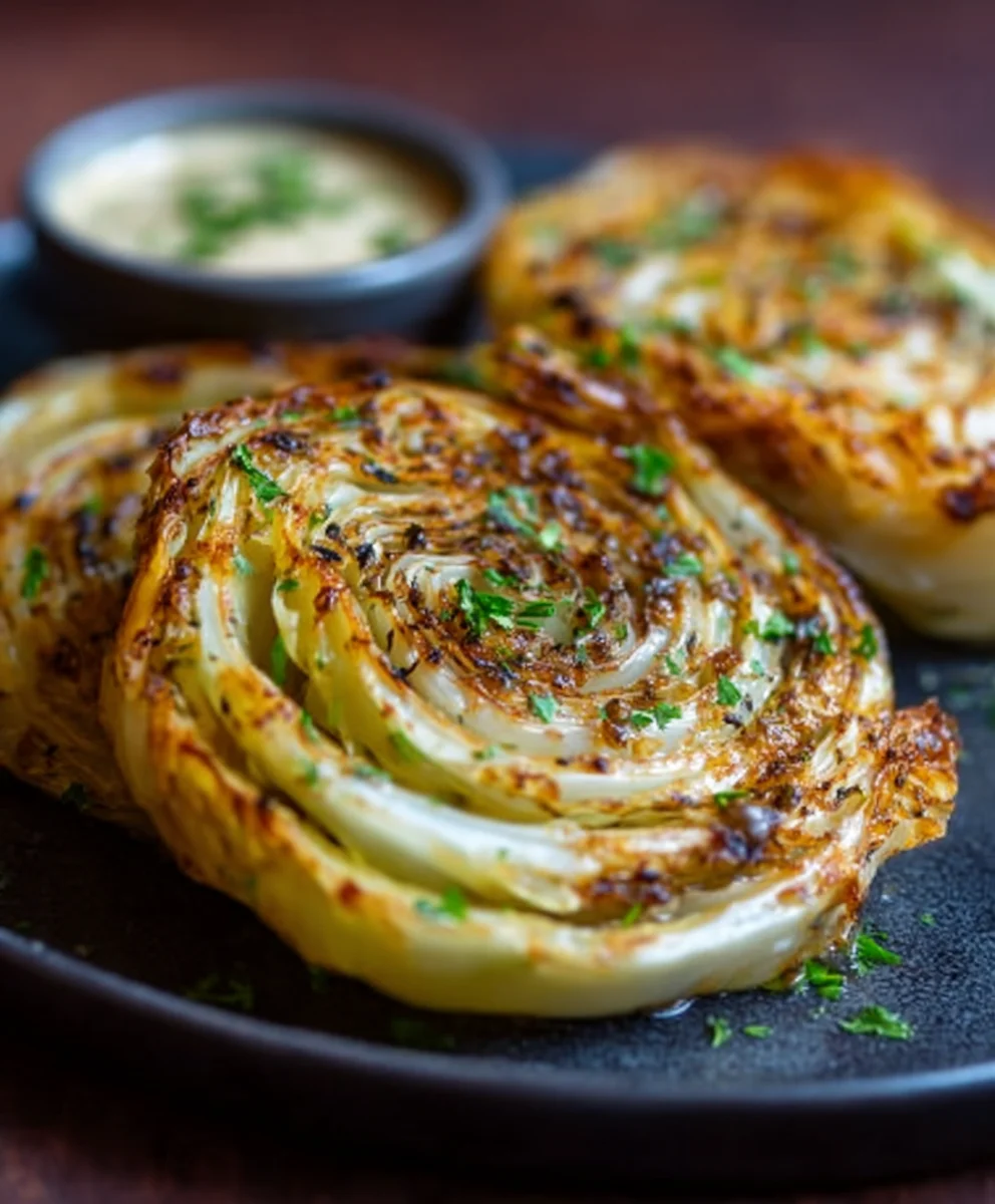 Oven Roasted Garlic Cabbage Steaks - Easy & Delicious
