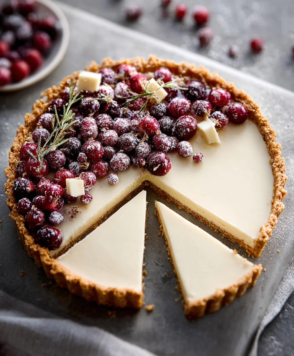 White Chocolate Cranberry Tart - Easy Festive Dessert