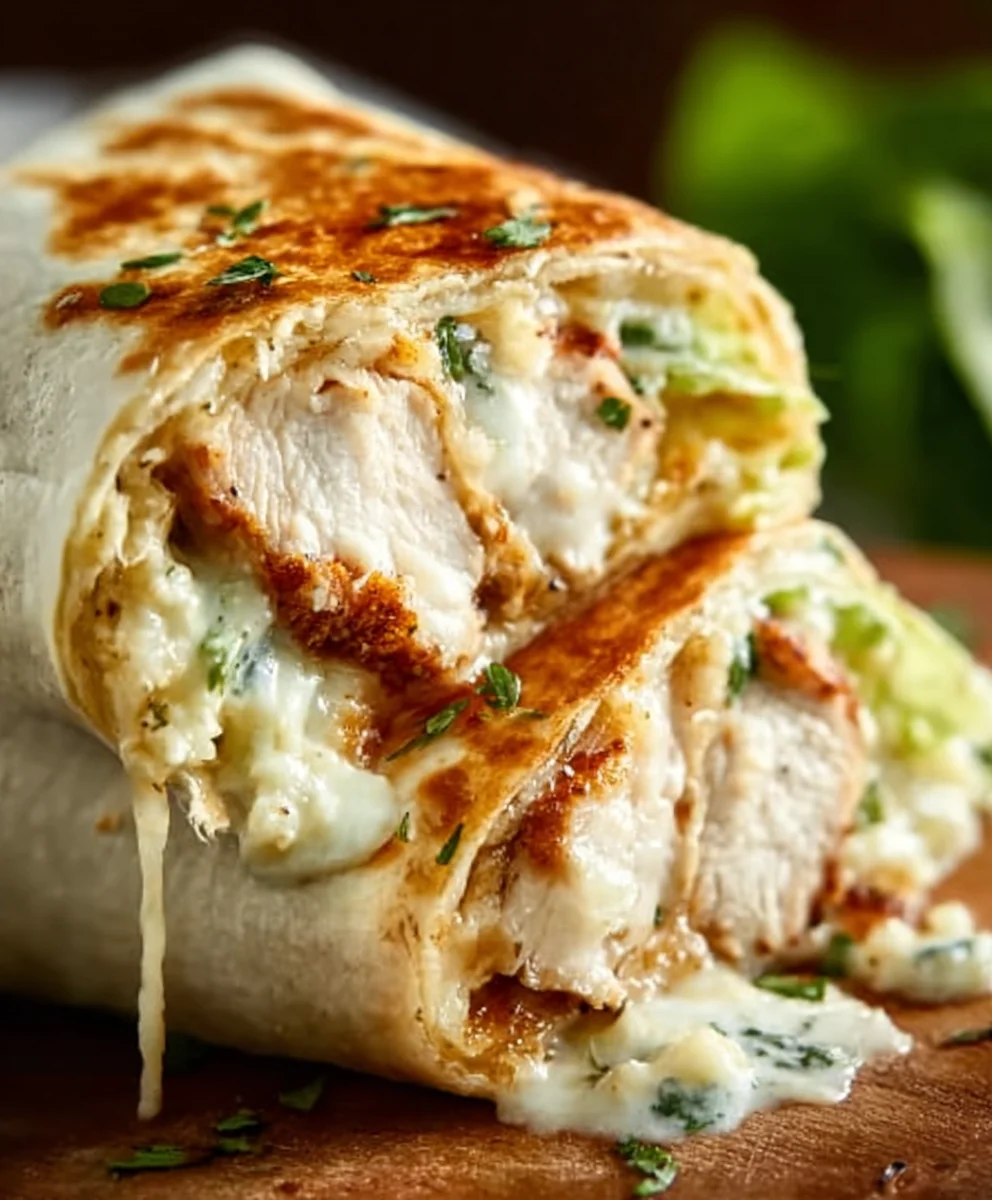 Cheesy Garlic Chicken Wraps - Easy & Delicious Meal