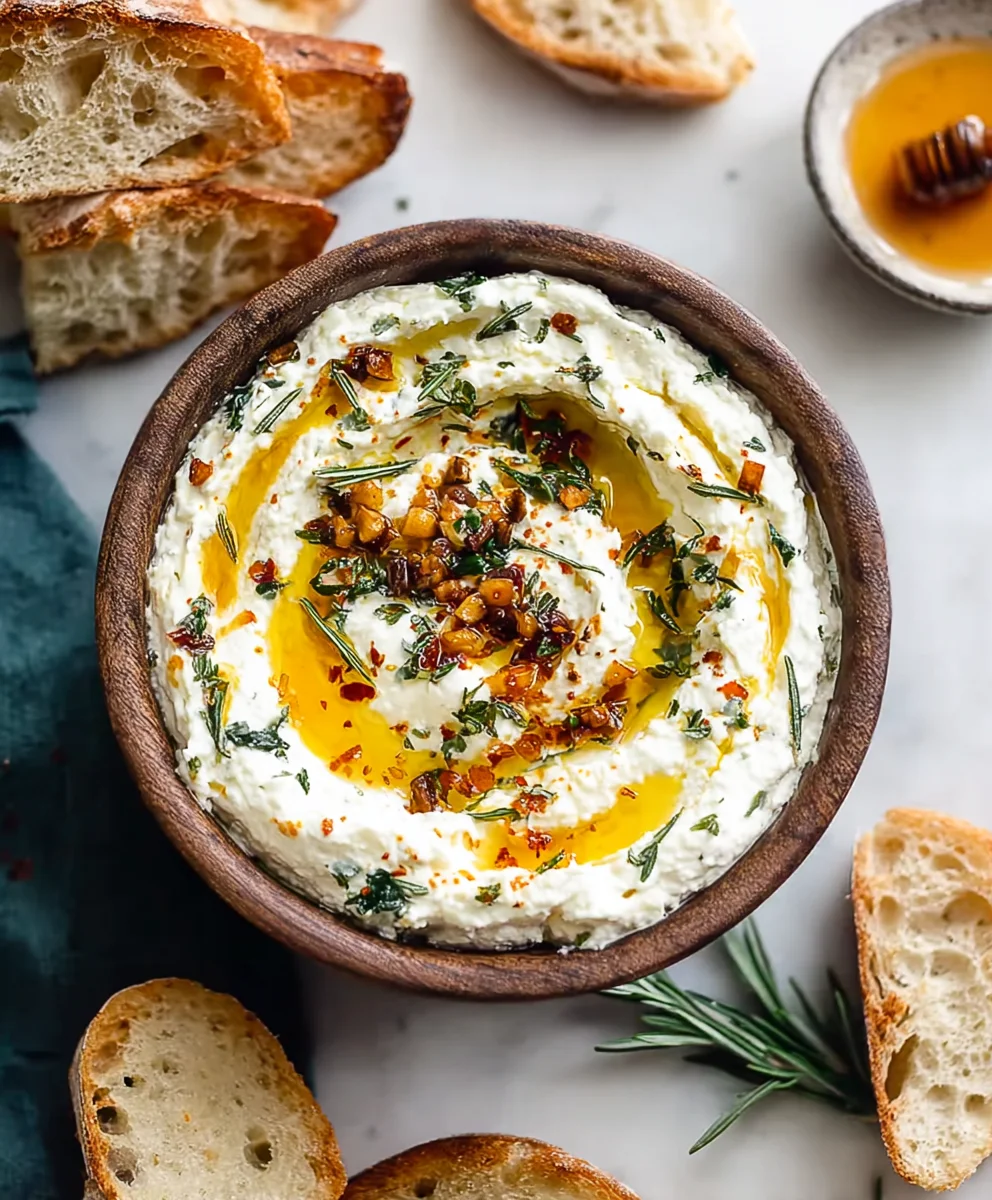 Spicy Ricotta Dip with Hot Honey-Easy Appetizer
