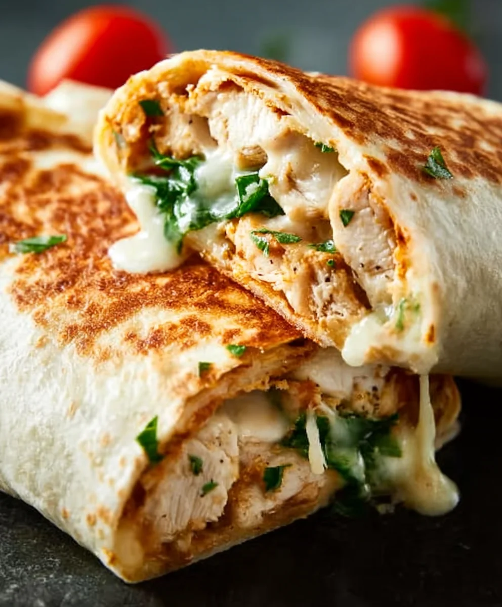 Cheesy Garlic Chicken Wraps - Easy & Delicious Meal
