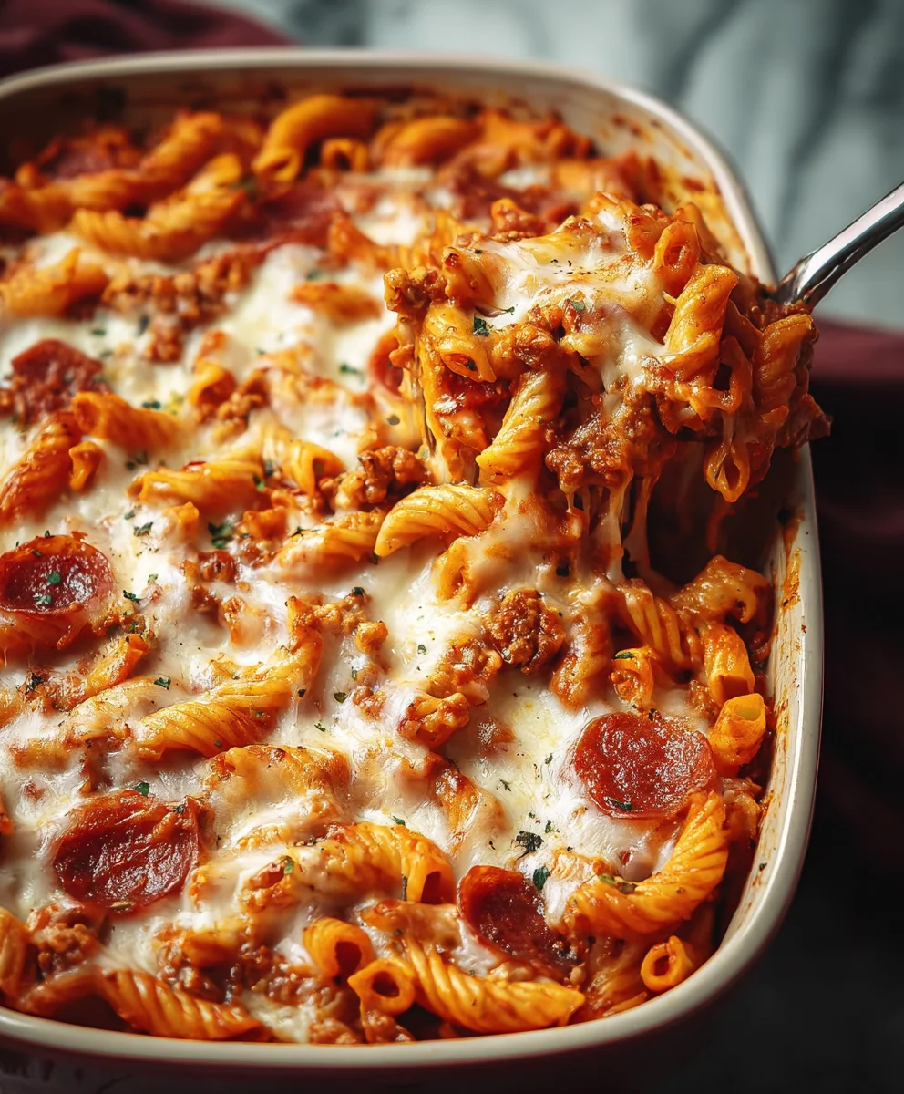 Easy Pizza Pasta Bake - Delicious Beef Dinner