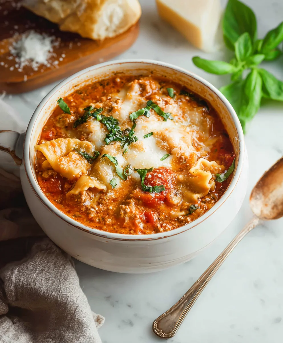 Easy Creamy Lasagna Soup Recipe - Comfort Food