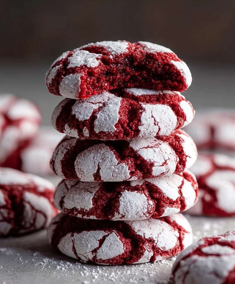 Easy Red Velvet Crinkle Cookies - Festive Treat