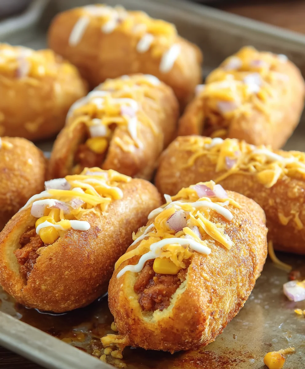 Chili Corn Dogs- Easy Beef & Bean Recipe