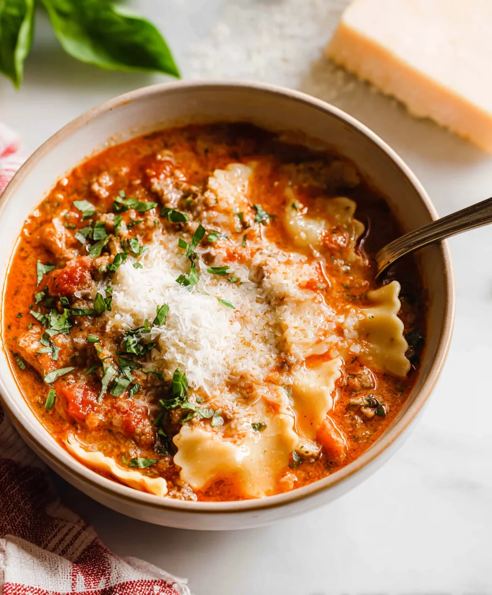 Easy Creamy Lasagna Soup Recipe - Comfort Food