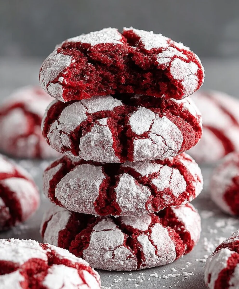 Easy Red Velvet Crinkle Cookies - Festive Treat
