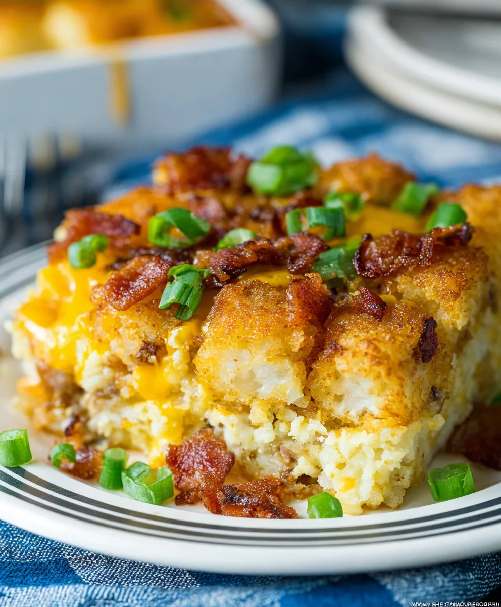 Easy Tater Tot Breakfast Casserole - Crowd Pleaser
